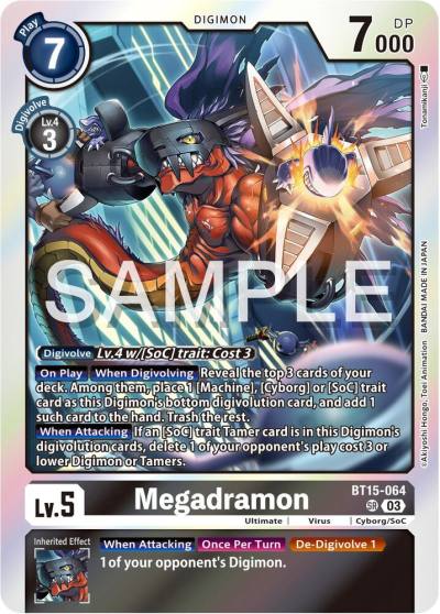 Megadramon BT15-064 SR Exceed Apocalypse Digimon card