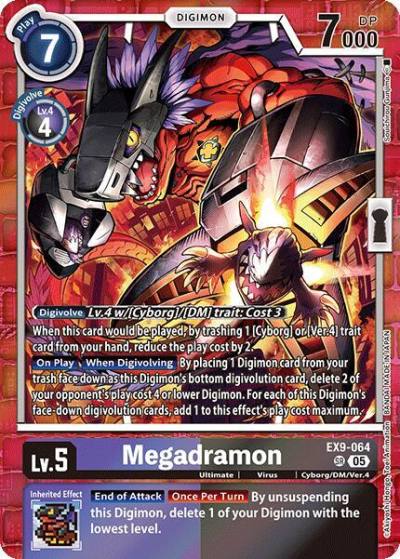 Megadramon EX9-064 SR Versus Monsters Digimon card