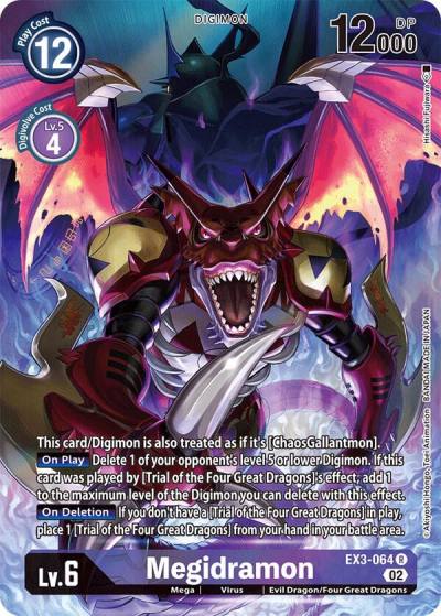 Megidramon Alternate Art EX3-064 R Draconic Roar Digimon card