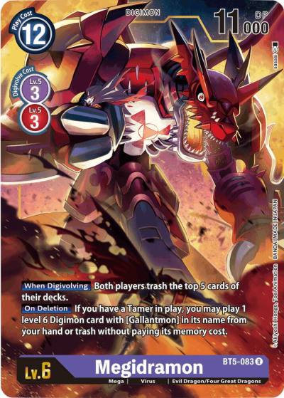 Megidramon BT5-083 R Battle of Omni Digimon card