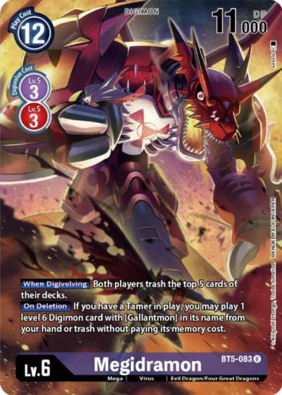 Megidramon Digimon Card Game Deck Box Set BT5-083 R Battle of Omni Digimon card