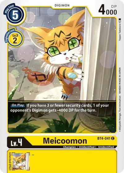 Meicoomon BT4-041 C Great Legend Digimon card