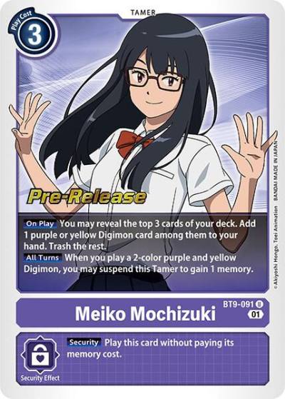 Meiko Mochizuki BT9-091 U X Record Pre-Release Cards Digimon card