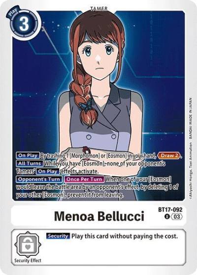 Menoa Bellucci BT17-092 U Secret Crisis Digimon card