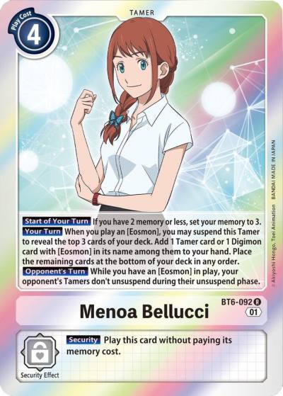 Menoa Bellucci BT6-092 R Double Diamond Digimon card