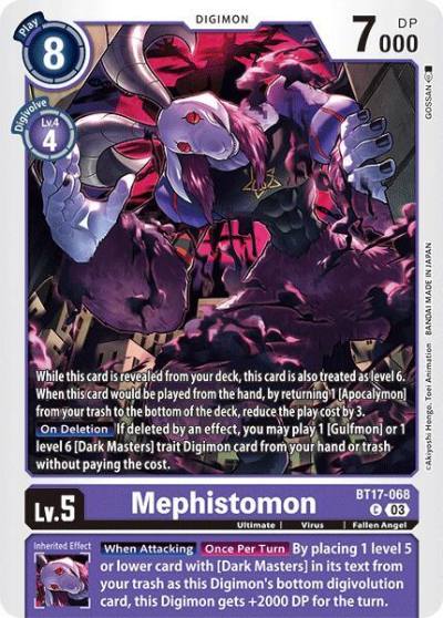Mephistomon BT17-068 C Secret Crisis Digimon card