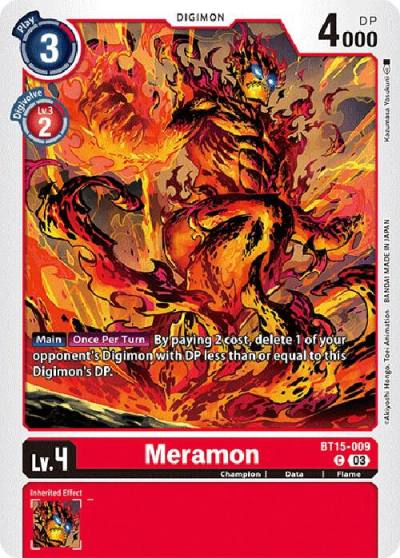 Meramon BT15-009 C Exceed Apocalypse Digimon card