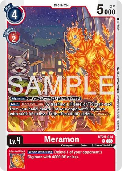 Meramon BT25-014 C Dual Revolution Digimon card