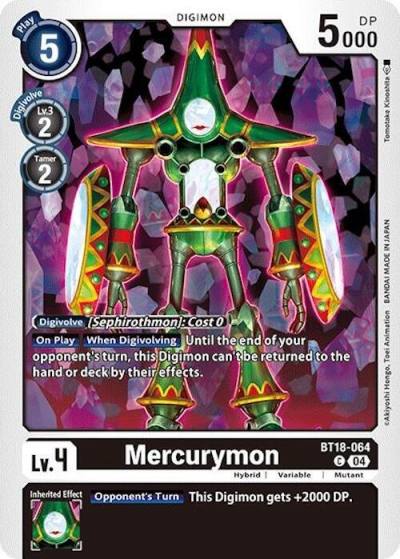 Mercurymon BT18-064 C Release Special Booster 2.0 Digimon card