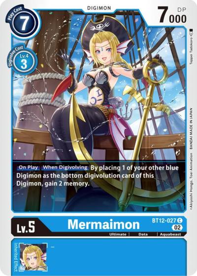 Mermaimon BT12-027 C Across Time Digimon card