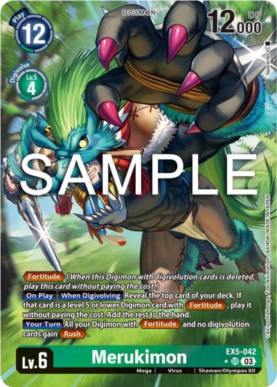 Merukimon Alternate Art EX5-042 SR Animal Colosseum Digimon card