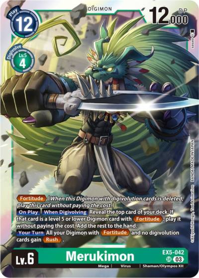 Merukimon EX5-042 SR Animal Colosseum Digimon card