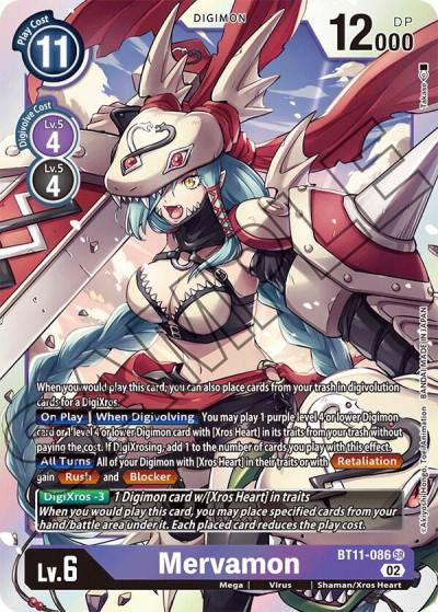 Mervamon BT11-086 SR Dimensional Phase Digimon card