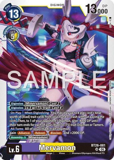 Mervamon BT26-081 SR Timeless Bonds Digimon card