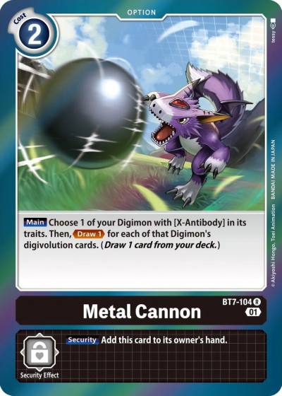 Metal Cannon BT7-104 R Next Adventure Digimon card
