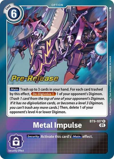 Metal Impulse BT9-107 R X Record Pre-Release Cards Digimon card