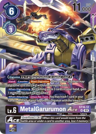 MetalGarurumon ACE Box Topper ST16-12 Versus Royal Knights Digimon card