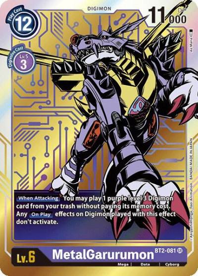 MetalGarurumon Alternate Art BT2-081 SR Release Special Booster 1.0 Digimon card