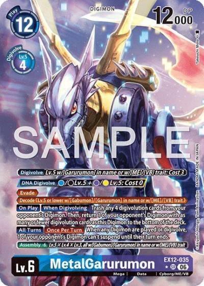 MetalGarurumon Alternate Art EX12-035 SR Digital World Shambala Digimon card