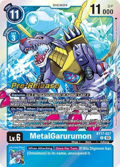 MetalGarurumon BT17-027 R Secret Crisis Pre-Release Cards Digimon card