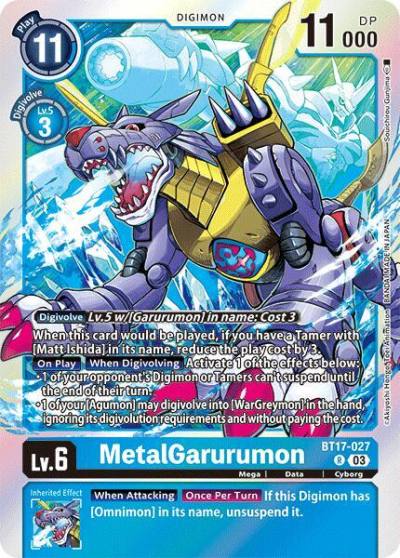 MetalGarurumon BT17-027 R Secret Crisis Digimon card