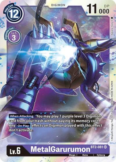 MetalGarurumon BT2-081 SR Release Special Booster 1.0 Digimon card