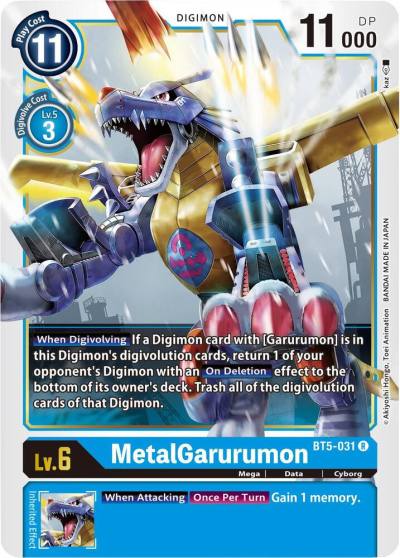 MetalGarurumon BT5-031 R Battle of Omni Digimon card