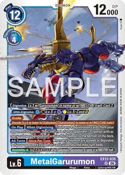 MetalGarurumon EX12-035 SR Digital World Shambala Digimon card