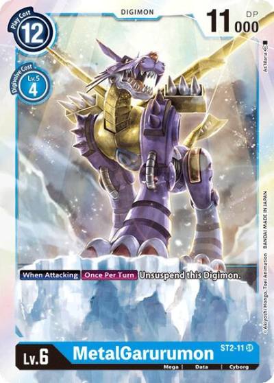 MetalGarurumon ST2-11 SR Starter Deck 02: Cocytus Blue Digimon card