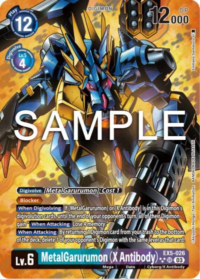 MetalGarurumon X Antibody 3 Star Alternate Art EX5-026 SR Animal Colosseum Digimon card