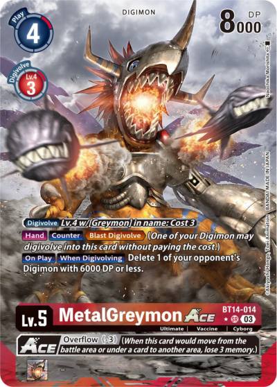 MetalGreymon ACE Alternate Art BT14-014 SR Blast Ace Digimon card