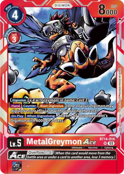 MetalGreymon ACE BT14-014 SR Blast Ace Digimon card