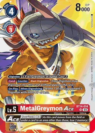 MetalGreymon ACE Omnimon Binder Set BT14-014 SR Blast Ace Digimon card