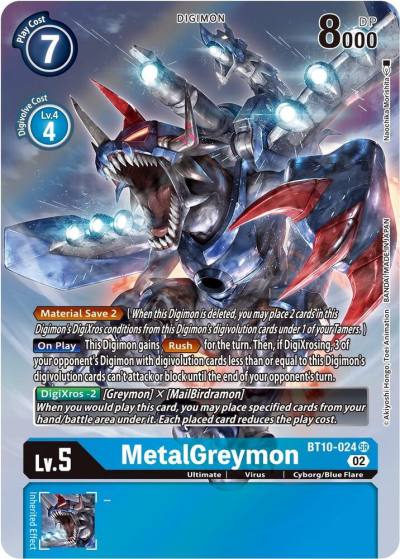 MetalGreymon Alternate Art BT10-024 SR Xros Encounter Digimon card