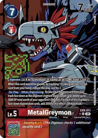 MetalGreymon Alternate Art EX9-011 SR Versus Monsters Digimon card
