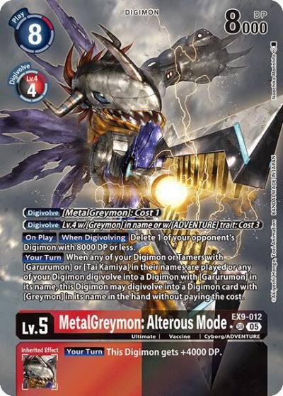 MetalGreymon Alterous Mode Alternate Art EX9-012 SR Versus Monsters Digimon card