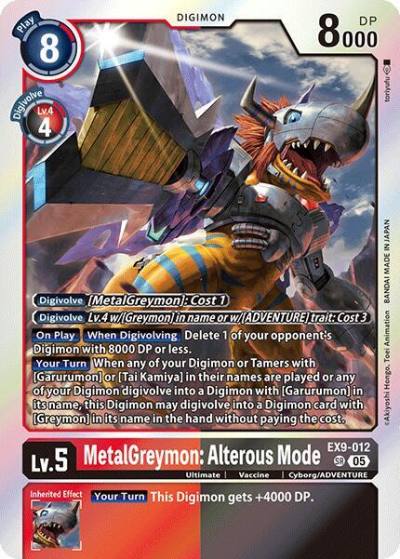 MetalGreymon Alterous Mode EX9-012 SR Versus Monsters Digimon card