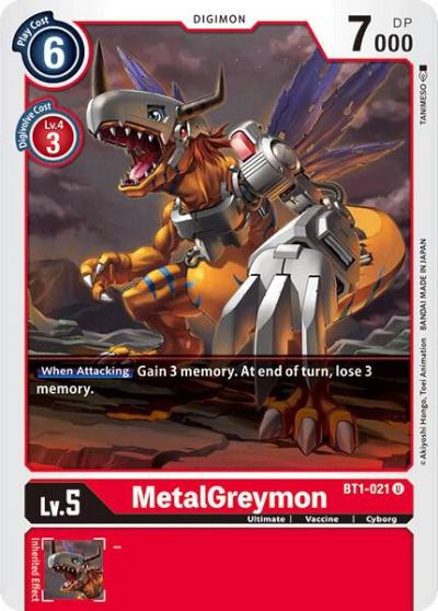 MetalGreymon BT1-021 U Release Special Booster 1.0 Digimon card
