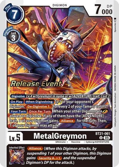 MetalGreymon BT21-061 U World Convergence Release Event Cards Digimon card