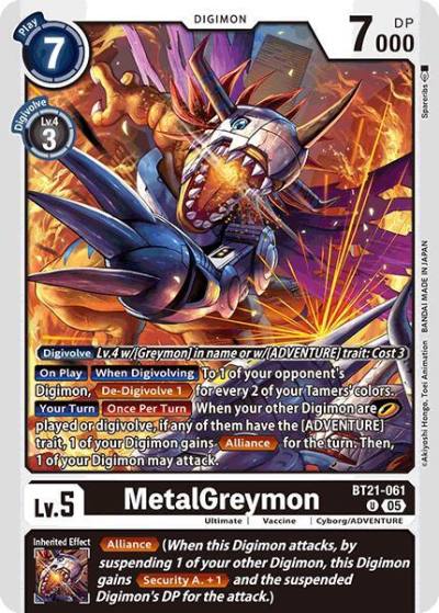 MetalGreymon BT21-061 U World Convergence Digimon card