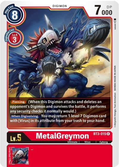 MetalGreymon BT3-015 R Release Special Booster 1.5 Digimon card