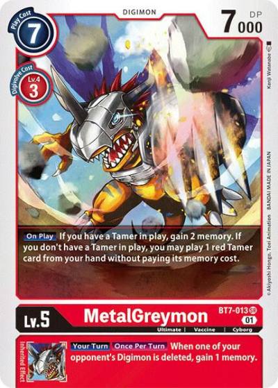 MetalGreymon BT7-013 SR Next Adventure Digimon card