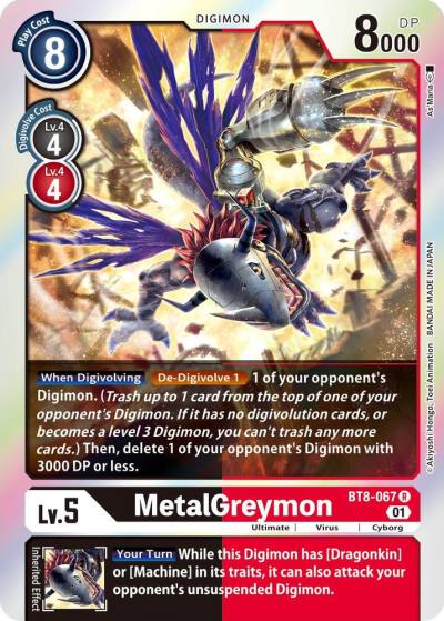 MetalGreymon BT8-067 R New Awakening Digimon card