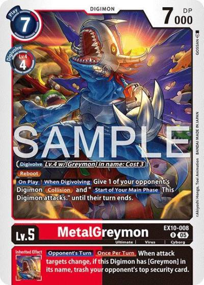MetalGreymon EX10-008 R Sinister Order Digimon card