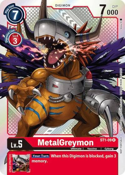 MetalGreymon Official Tournament Pack Vol2 ST1-09 R Starter Deck 01: Gaia Red Digimon card