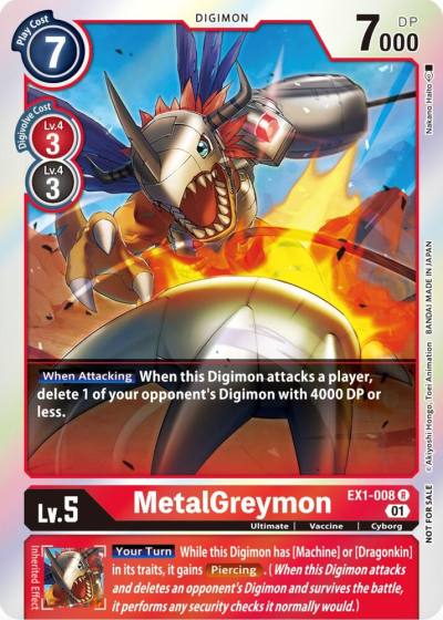MetalGreymon Premium Deck Set Lucky Pack EX1-008 R Classic Collection Digimon card