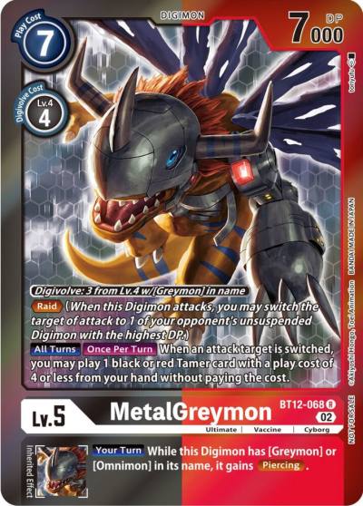 MetalGreymon Tamer Party Special BT12-068 R Across Time Digimon card