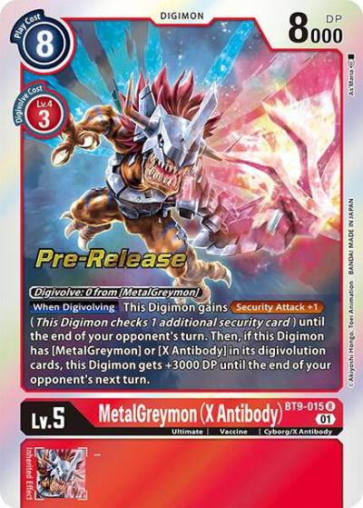 MetalGreymon X Antibody BT9-015 R X Record Pre-Release Cards Digimon card