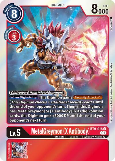 MetalGreymon X Antibody BT9-015 R X Record Digimon card