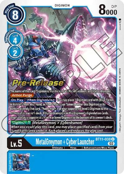 MetalGreymon plus Cyber Launcher BT11-030 U Dimensional Phase Pre-Release Cards Digimon card